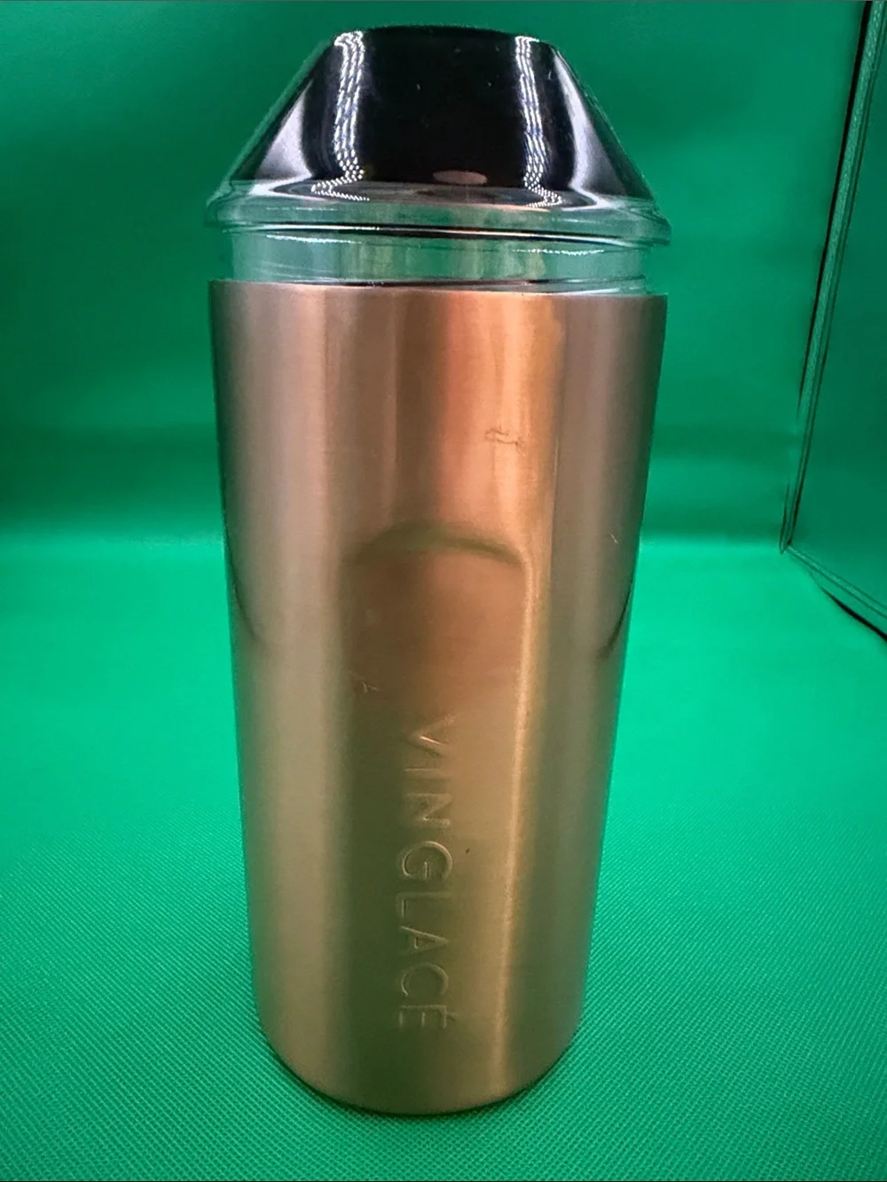 Gold Insulated Bottle with Black Lid